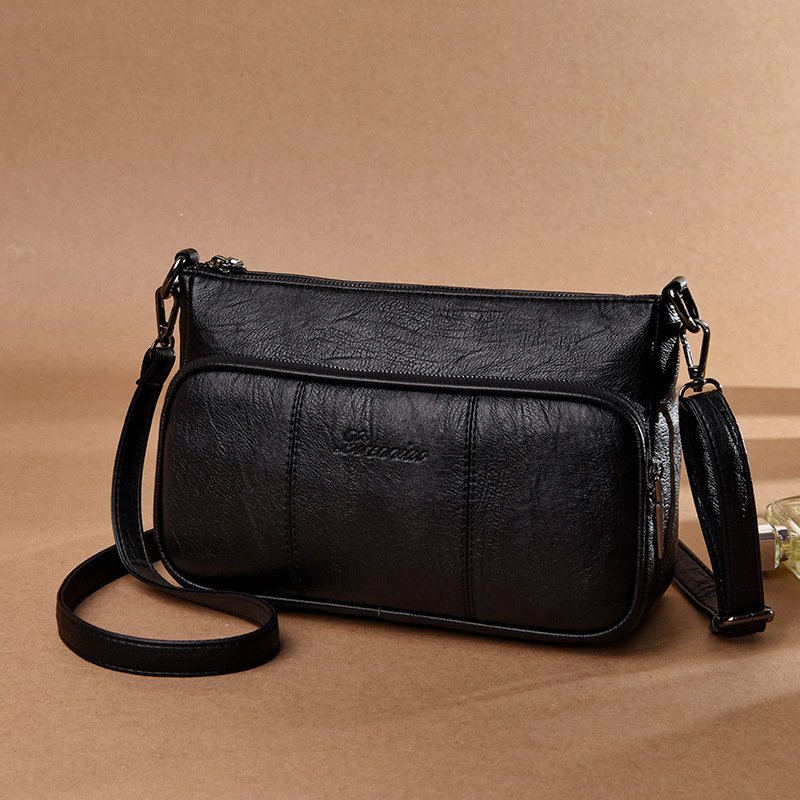 Bag women 2021 new middle-aged female bag mother hand bag soft leather fashion large capacity one-shoulder messenger bag Bag women 2021 new middle-aged female bag mother hand bag soft leather fashion large capacity one-shoulder messenger bag