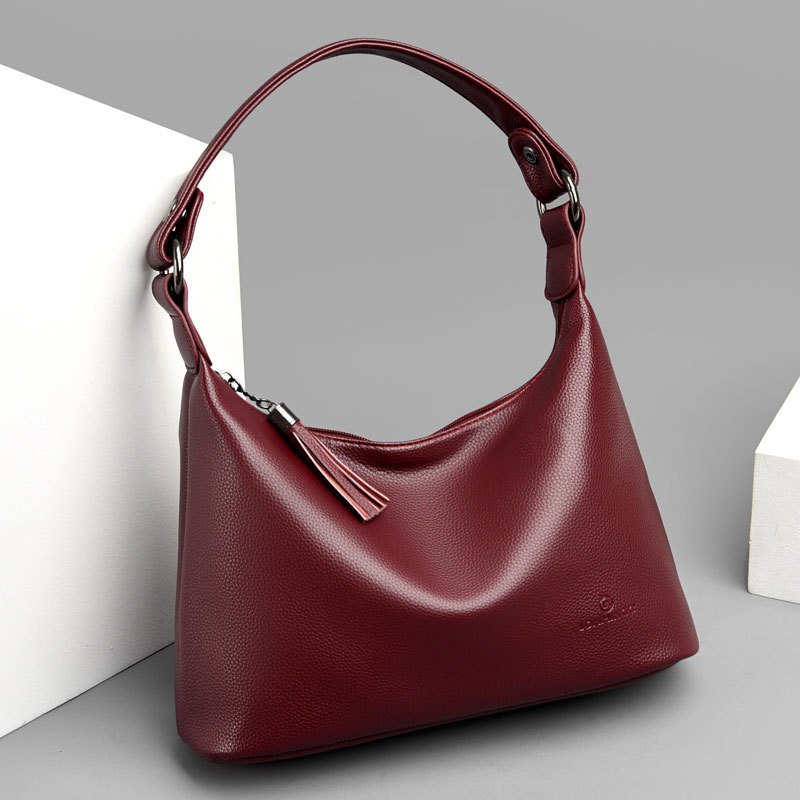 Bags women bags 2021 new soft leather fashion mother's bag shoulder armpit bag middle-aged messenger bag Bags women bags 2021 new soft leather fashion mother's bag shoulder armpit bag middle-aged messenger bag